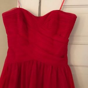 Monique Lhuillier Red Tulle Gown